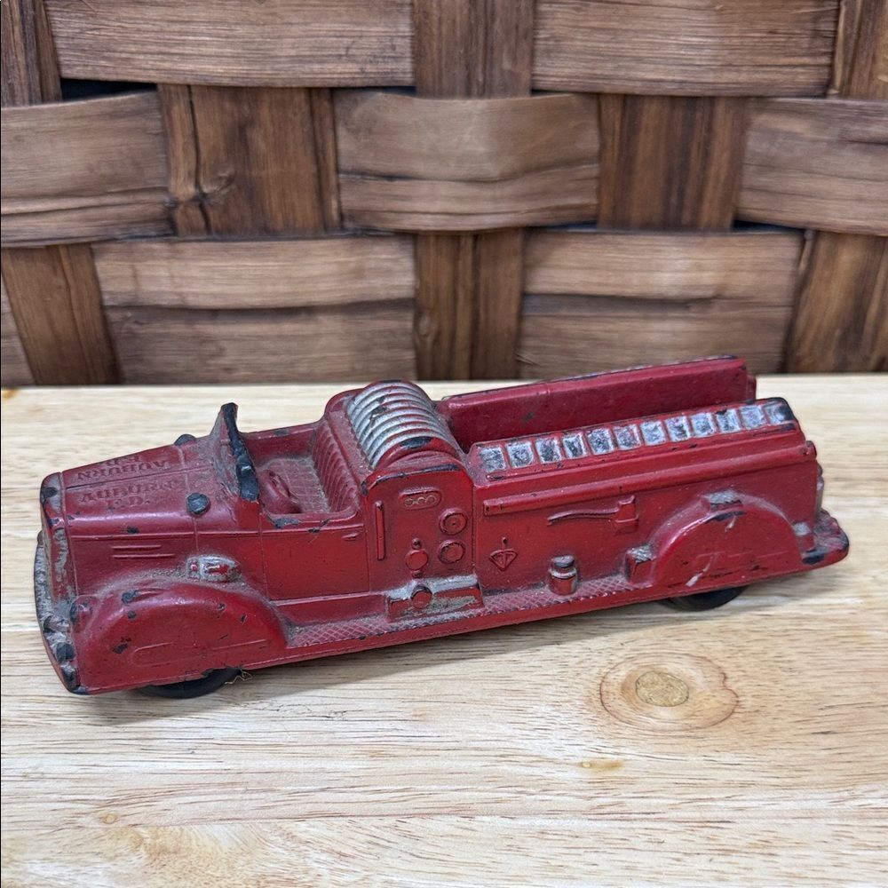 Vintage Auburn F.D. Red Toy Fire Truck
